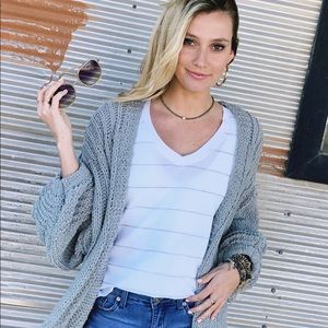 ZSupply striped V-Neck Tee -LARGE